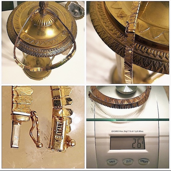 GIFTED 🔥14KYG "CLEOPATRA STYLE”, Chased Design, NECKLACE - Picture 10 of 11